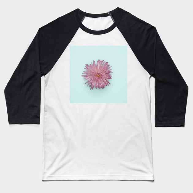 Isolated Flower on Turquoise Baseball T-Shirt by greenoriginals